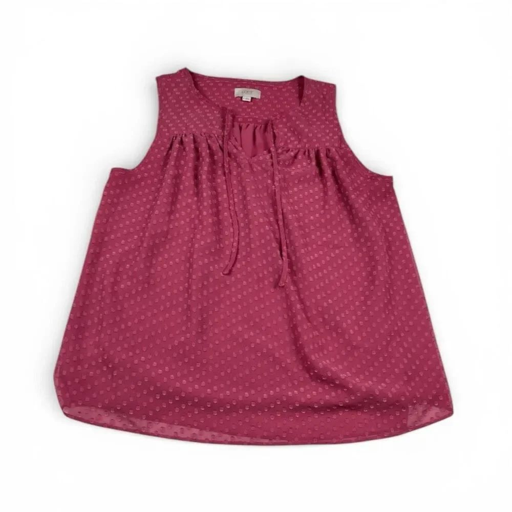 LOFT Sleeveless Top Magenta Pink V-Neck Work Casual Lightweight Layering Shirt M